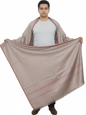 KAVIM Pashmina Self Design Men Shawl(Beige)