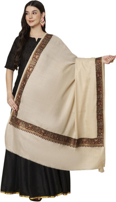 MUFFLY Wool Embroidered Women Shawl(Beige)