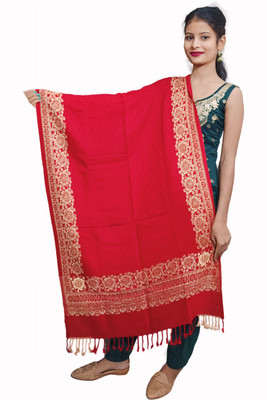 Trandone Wool Printed Women Shawl(Red)
