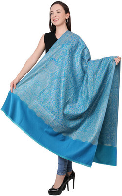 Life and style Wool Printed Women Shawl(Blue)