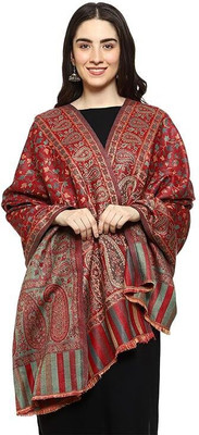 CHOUDHARYRETAILS Polyester Wool Blend Floral Print Women Shawl(Multicolor)