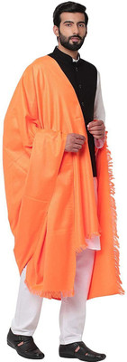 CHOUDHARYRETAILS Polyester Wool Blend Solid Men, Women Shawl(Orange)