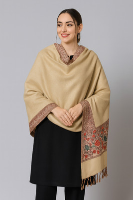 Blushh Collection Wool Embroidered Women Shawl(Multicolor)