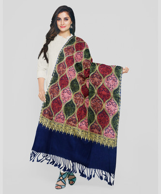 RADHE PRODUCTS Wool Embroidered Women Shawl(Multicolor)