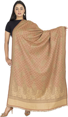 manjari Acrylic Self Design Women Shawl(Yellow)