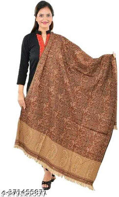 LIBSADRESSES Wool Self Design Women Shawl(Multicolor)