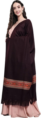 Braid N Cord Polyester Wool Blend Printed Women Shawl(Maroon)