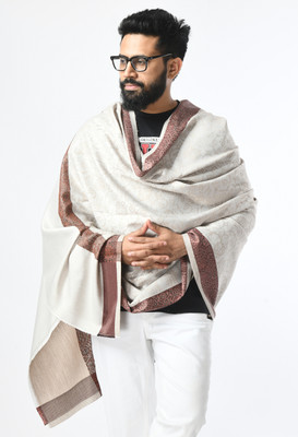 manra Wool Printed Men Shawl(Beige)