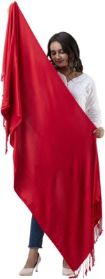 ML HUB Wool Solid Women Shawl(Red)