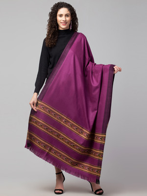 Weave Street Wool Woven Women Shawl(Purple)