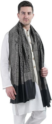 Braid N Cord Polyester Wool Blend Applique Men Shawl(Black)