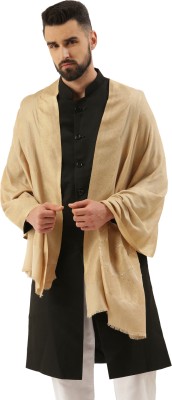 Pashmoda Polyester Wool Blend Paisley Men Shawl(Beige)