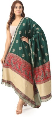 Life and style Wool Printed Women Shawl(Green)