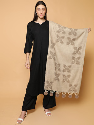 SCHp Pashmina Solid Women Shawl(Beige)