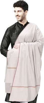 manra Wool Self Design Men Shawl(Grey)