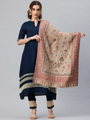 swi stylish Wool Printed Women Shawl(Multicolor)