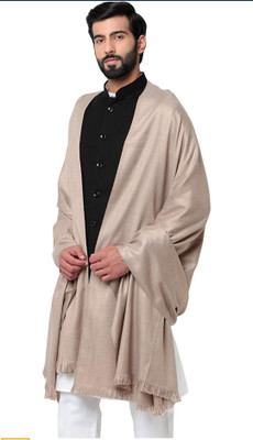 Hemant Polyester Wool Blend Woven Men, Women Shawl(Beige)
