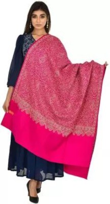 COTTON SILVER Wool Self Design Women Shawl(Pink)