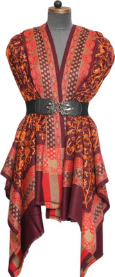 Belviera Wool Printed Men, Women Shawl(Black)