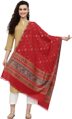Anekaant Wool Self Design Women Shawl(Multicolor)
