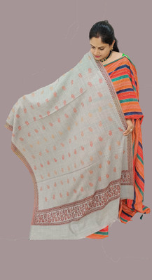 Vrinde Pashmina Printed Women Shawl(Grey)