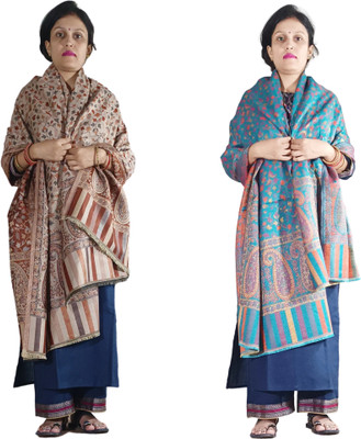 BE SWADESHI Wool Embroidered Women Shawl(Multicolor)