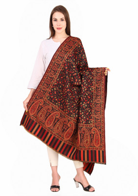 BRAVEZI Polyester Wool Blend Printed, Self Design Women Shawl(Maroon)