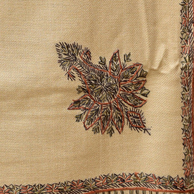 CHOUDHARYRETAILS Acrylic, Wool Embroidered Men Shawl(Beige)