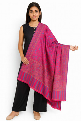 BE SWADESHI Wool Self Design Women Shawl(Pink)