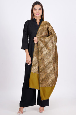 Sprha Wool Self Design Women Shawl(Yellow)
