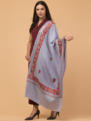 Tweedle Wool Self Design Women Shawl(Light Blue)