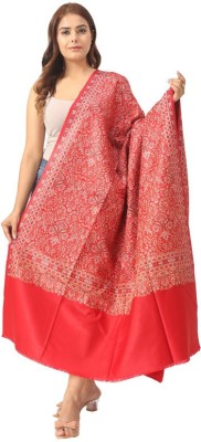 Retailmart Wool Embroidered Women Shawl(Red)