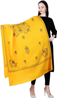 swi stylish Wool Printed Women Shawl(Yellow)