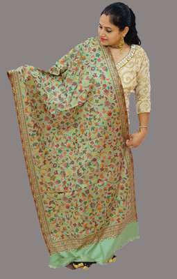 Vrinde Wool Embellished Women Shawl(Grey)