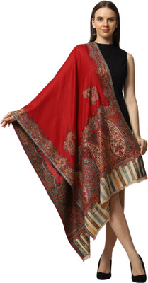 swi stylish Wool Printed Women Shawl(Red)