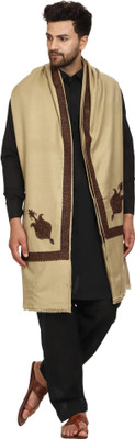 HouseOfCommon Wool Embroidered Women Shawl(Beige)