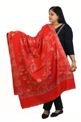 Vrinde Cashmere Printed Women Shawl(Red)