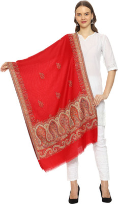swi stylish Wool Woven Women Shawl(Red)