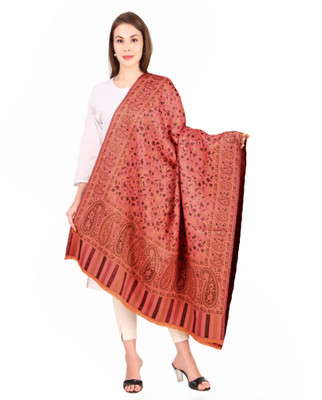 BRAVEZI Polyester Wool Blend Paisley Women Shawl(Maroon)