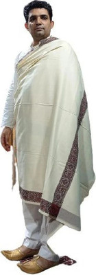 Royal-E-Kashmir Cashmere Woven Men Shawl(White)