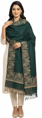 Kti Viscose, Acrylic Printed Women Shawl(Green)