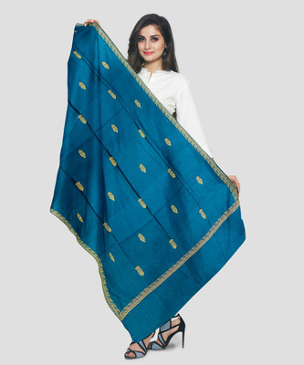 Zaria Fabs Wool Self Design Women Shawl(Light Blue)