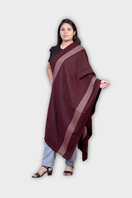 Allure Motifs Wool Self Design Men, Women Shawl(Maroon)