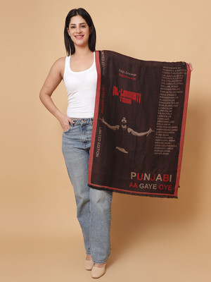 vesture Wool Woven Women Shawl(Black, Multicolor)