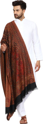 HOC Wool Embroidered Men Shawl(Brown)
