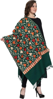 Royal-E-Kashmir Polyester Wool Blend Embroidered Women Shawl(Multicolor)