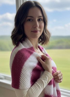 Fashionpoint Wool Solid Women Shawl(Pink, White)