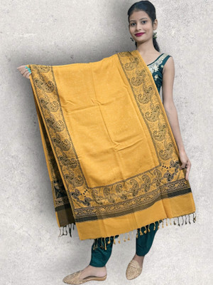 Trandone Wool Printed Women Shawl(Yellow)
