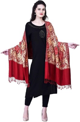 Royal-E-Kashmir Viscose Embroidered Women Shawl(Multicolor)