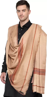 Dua Polyester Wool Blend Solid Men Shawl(Beige)